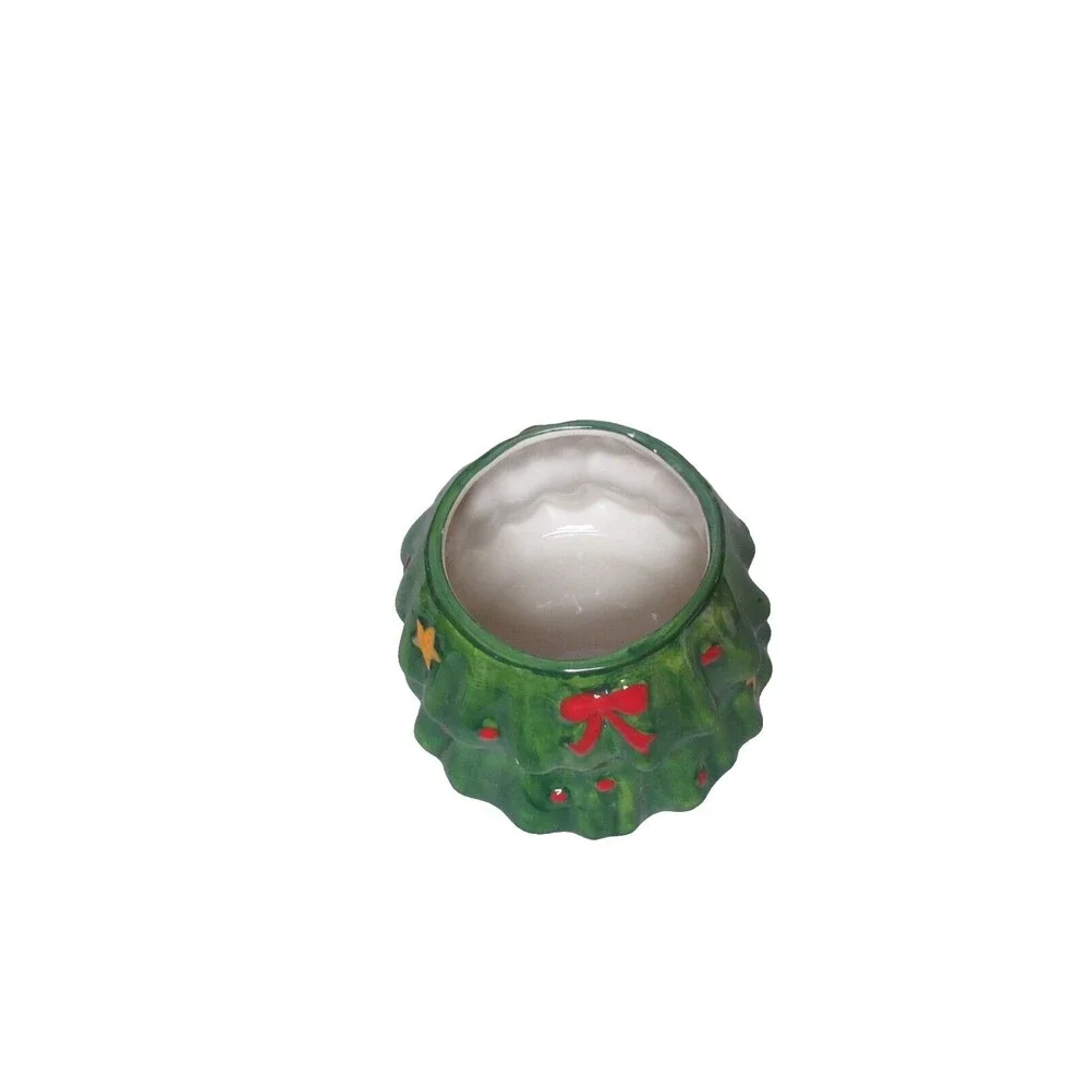 Green Ceramic Christmas Tree Cookie Jar,